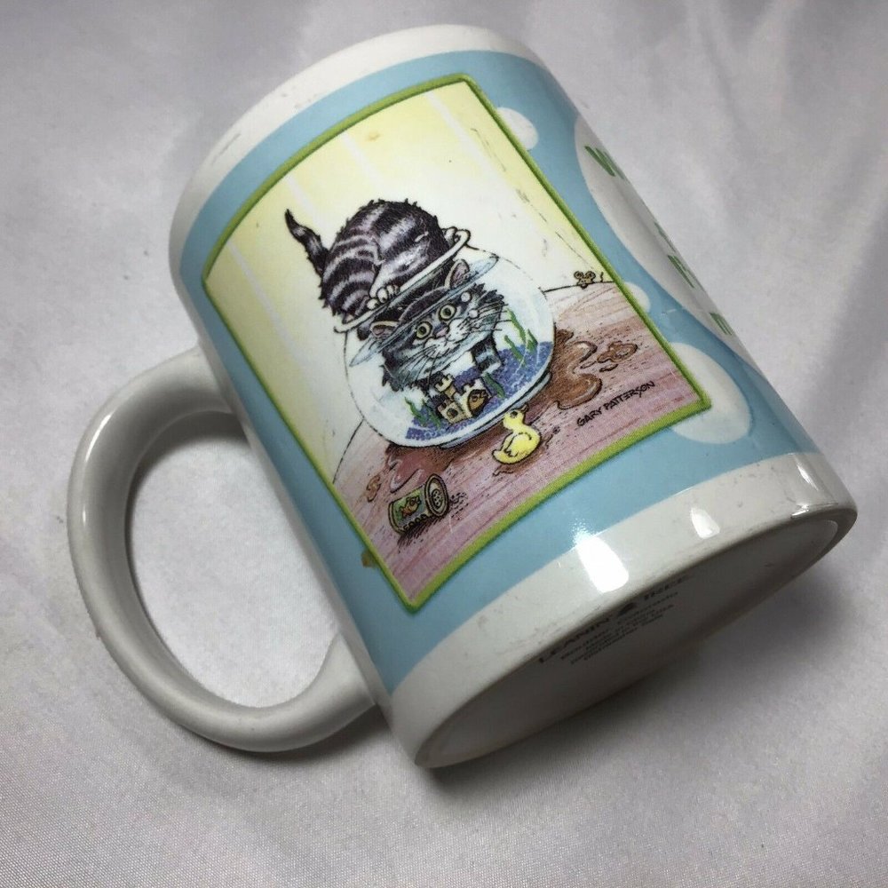 Gary Patterson Cat in Fish Bowl Leanin' Tree Mug
